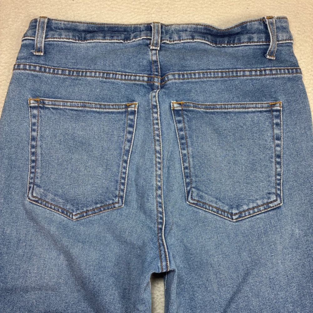 Khaite Benny Crop Flare Jeans Women 30x26 Blue High Rise Stretch Denim Designer - Picture 3 of 9